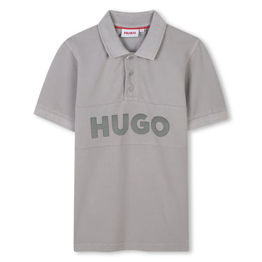 HUGO playera polo para niño manga corta color gris